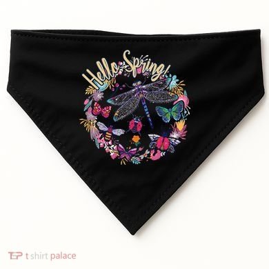 Hello Spring Floral Bugs USA-Made Doggie Bandana