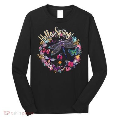 Hello Spring Floral Bugs Long Sleeve Shirt