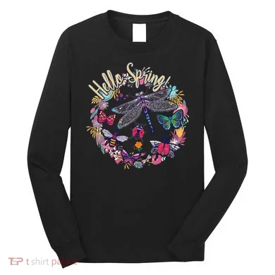 Hello Spring Floral Bugs Long Sleeve Shirt