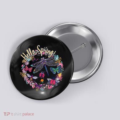 Hello Spring Floral Bugs Button