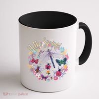 Hello Spring Floral Bugs Coffee Mug thumb 1