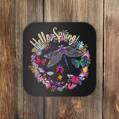 Hello Spring Floral Bugs Coaster