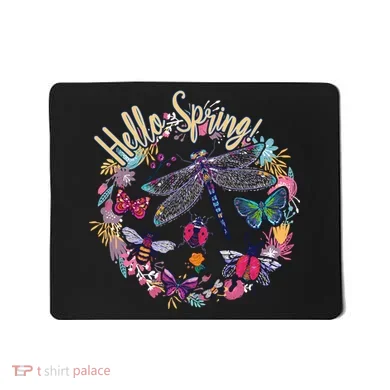Hello Spring Floral Bugs Mousepad