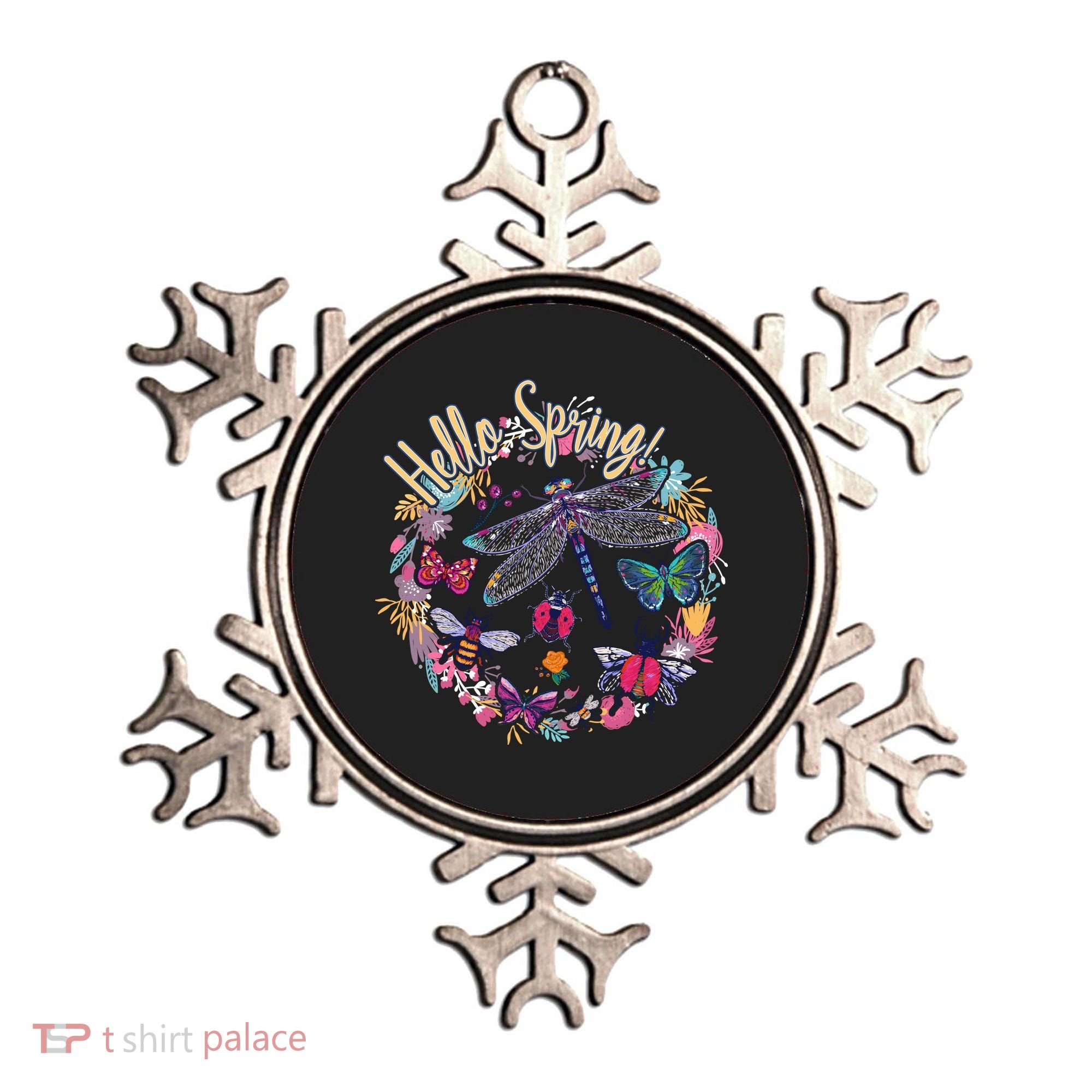 Hello Spring Floral Bugs Ornament