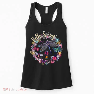 Hello Spring Floral Bugs Women's Tank Top