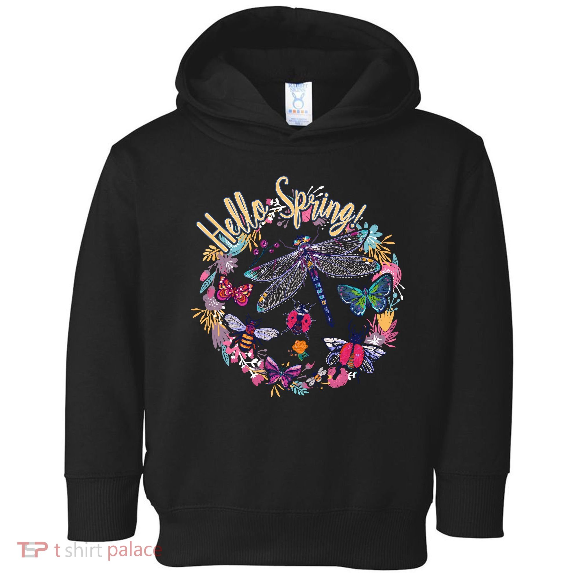 Hello Spring Floral Bugs Toddler Hoodie