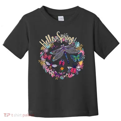 Hello Spring Floral Bugs Toddler T-Shirt