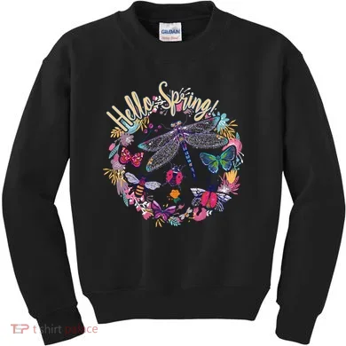 Hello Spring Floral Bugs Kids Sweatshirt