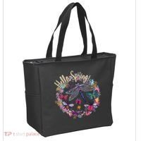 Hello Spring Floral Bugs Tote Bag thumb 2