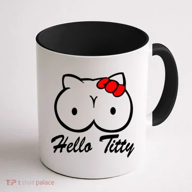 Hello Titty Coffee Mug back