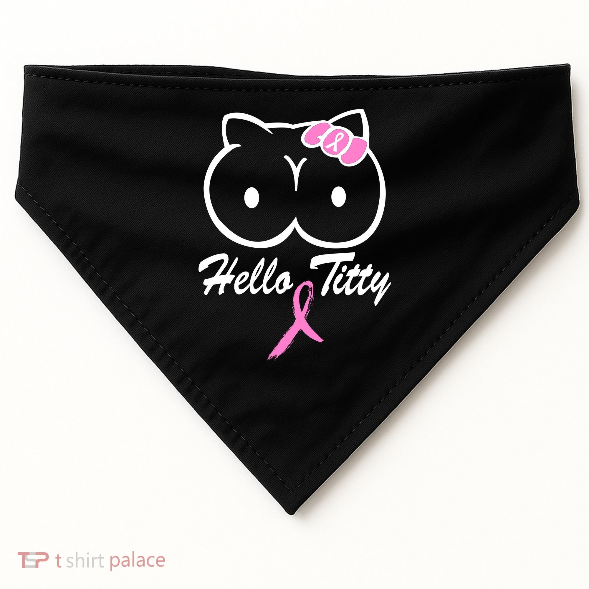 Hello Titty Breast Cancer USA-Made Doggie Bandana
