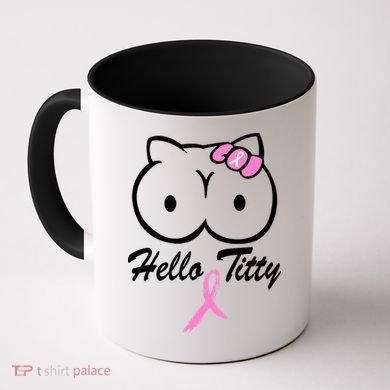 Hello Titty Breast Cancer Coffee Mug