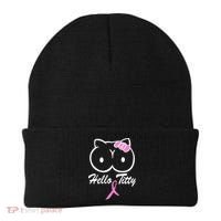 Hello Titty Breast Cancer Beanie thumb 0