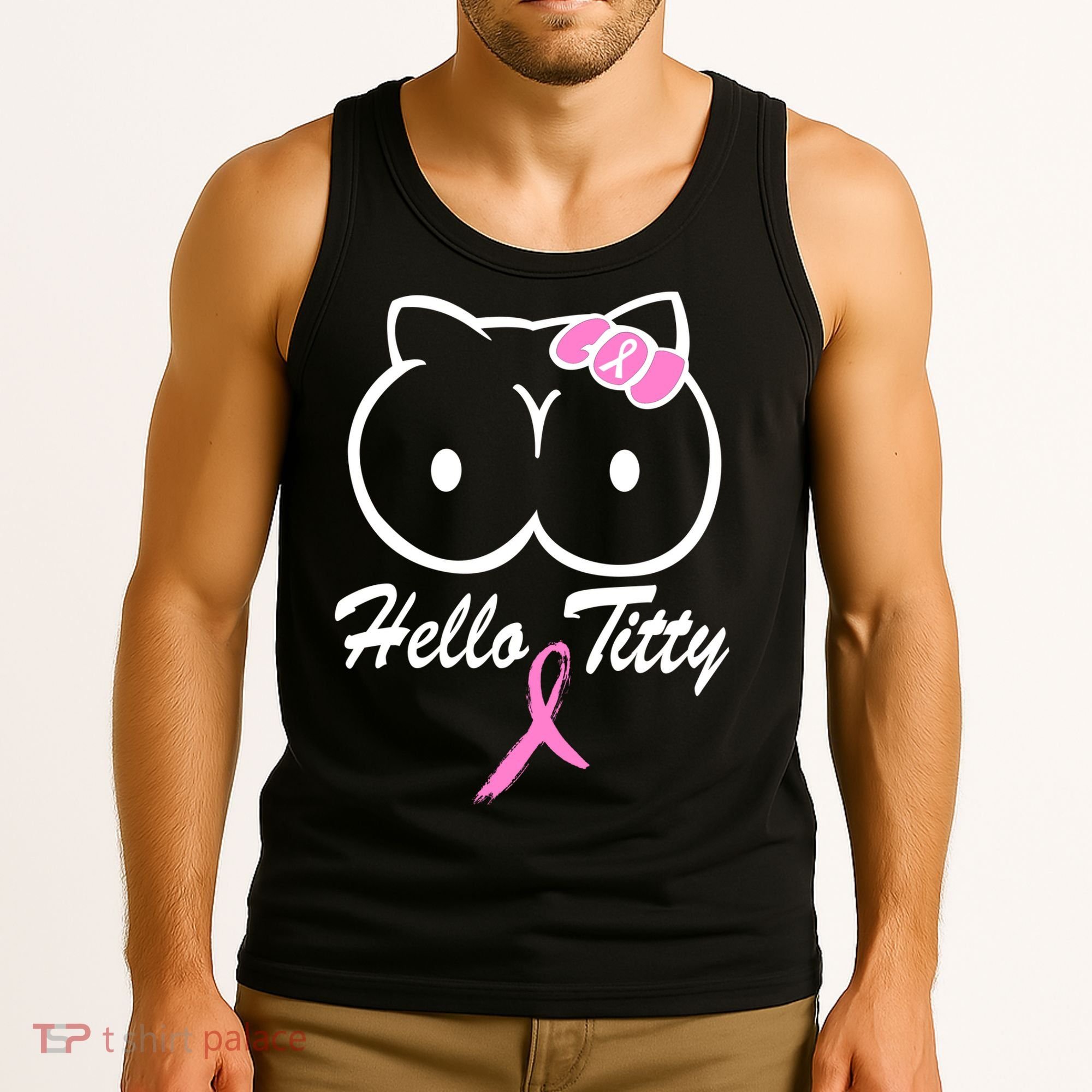 Hello Titty Breast Cancer Tank Top