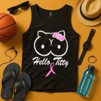 Hello Titty Breast Cancer Tank Top thumb 4