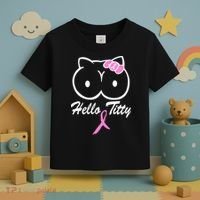 Hello Titty Breast Cancer Toddler T-Shirt thumb 3