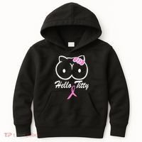 Hello Titty Breast Cancer Kids Hoodie thumb 0