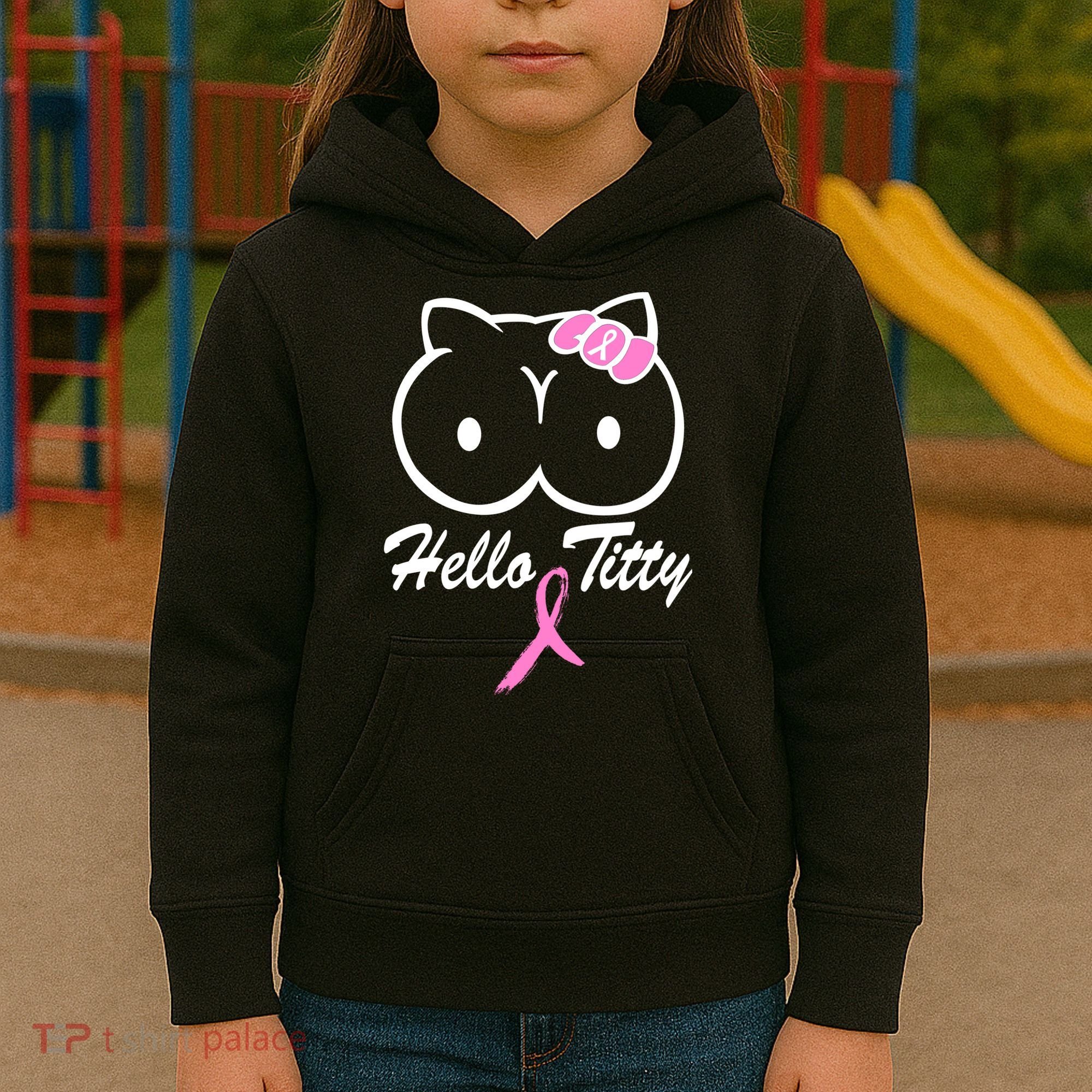 Hello Titty Breast Cancer Kids Hoodie
