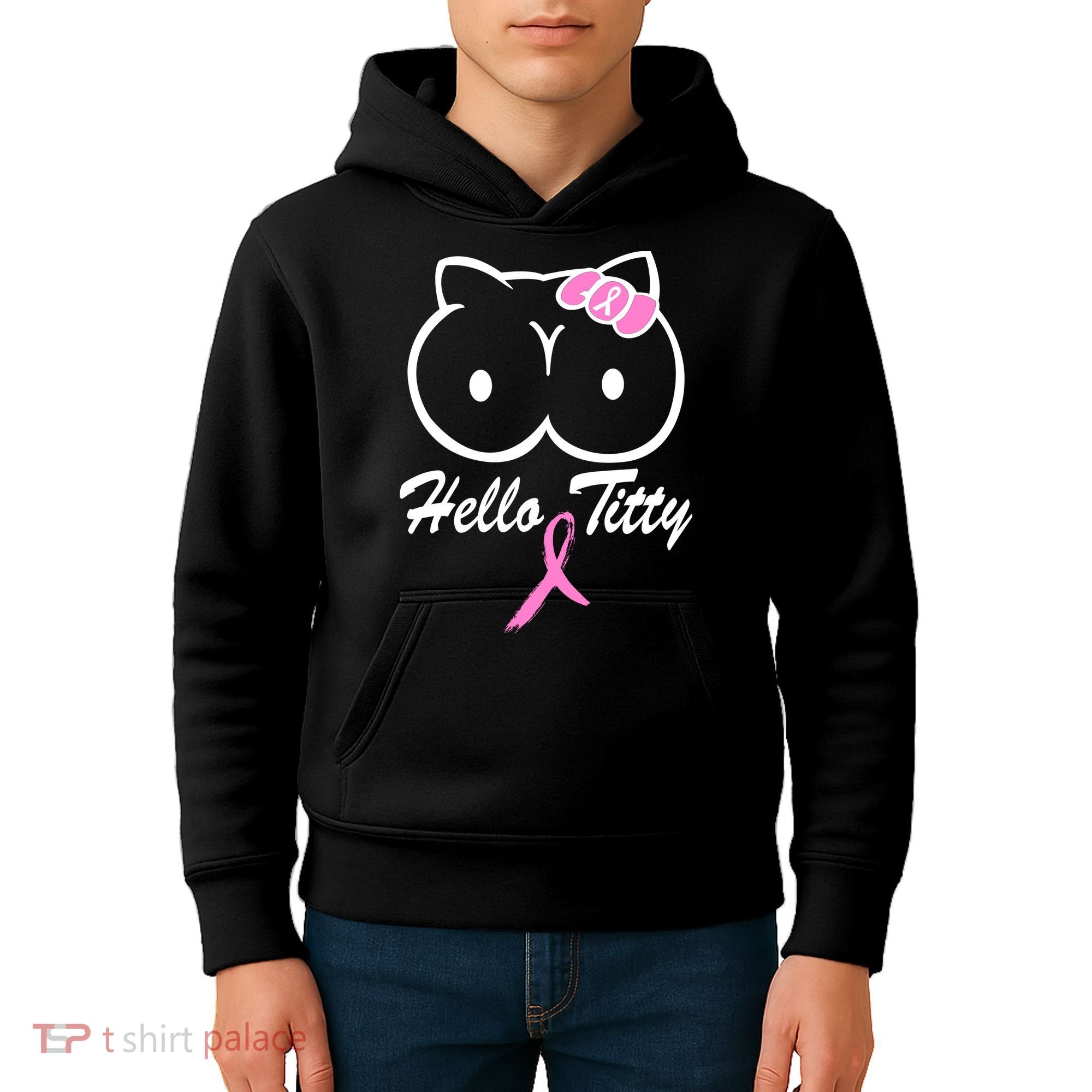 Hello Titty Breast Cancer Kids Hoodie