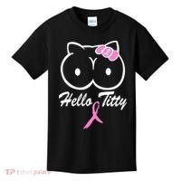 Hello Titty Breast Cancer Kids T-Shirt thumb 0