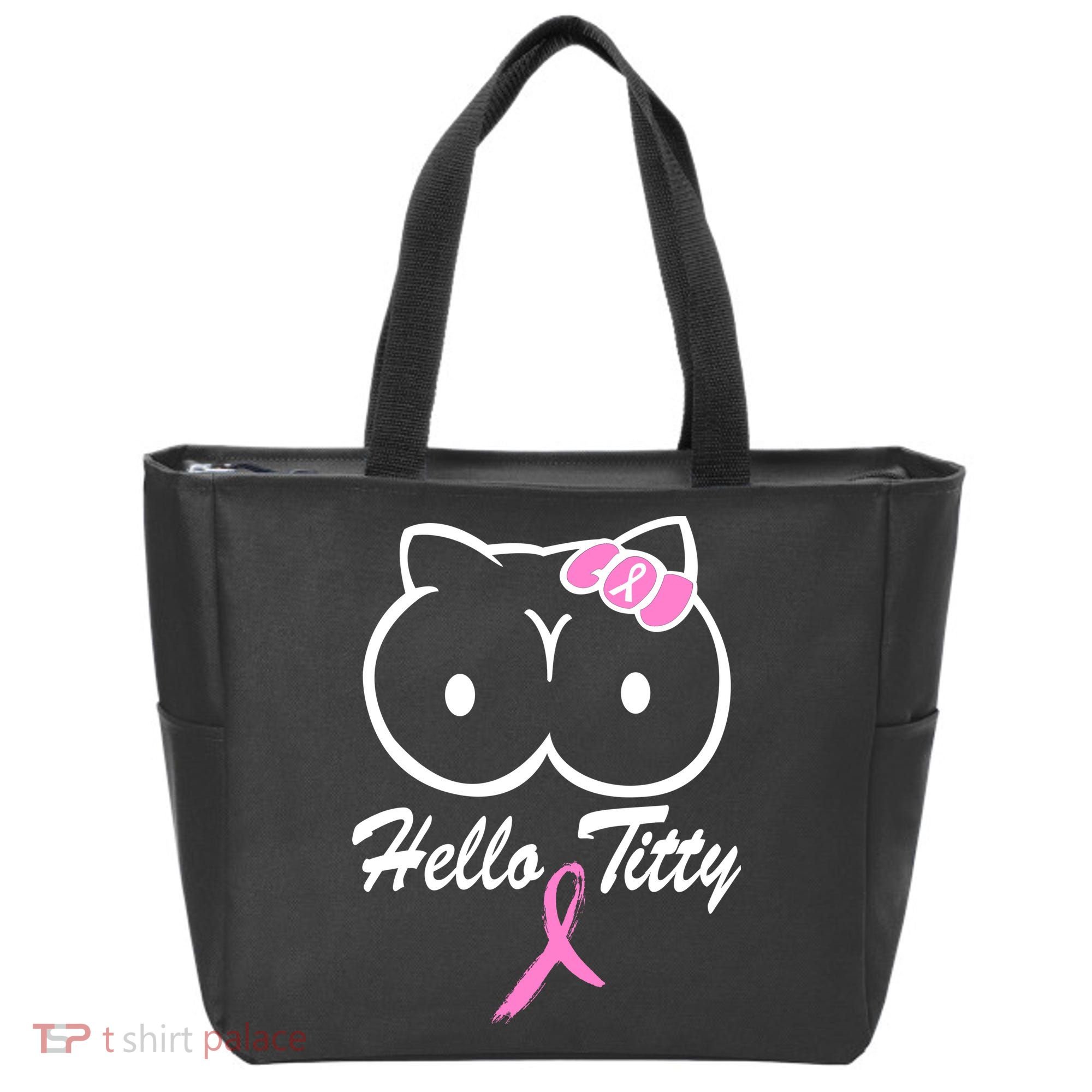 Hello Titty Breast Cancer Tote Bag