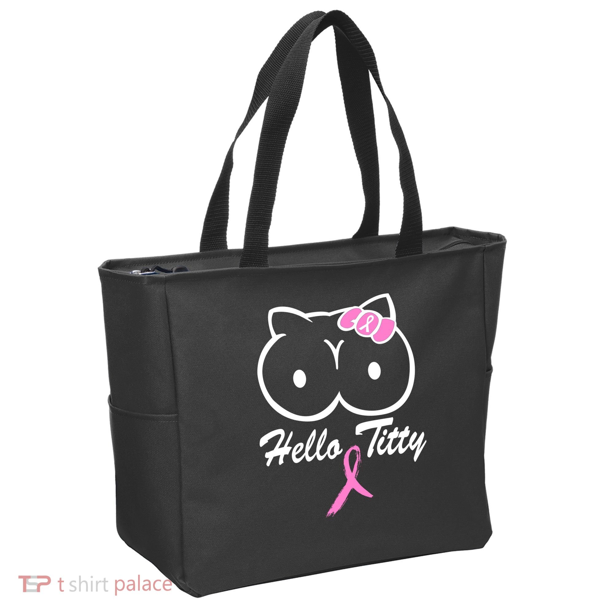 Hello Titty Breast Cancer Tote Bag