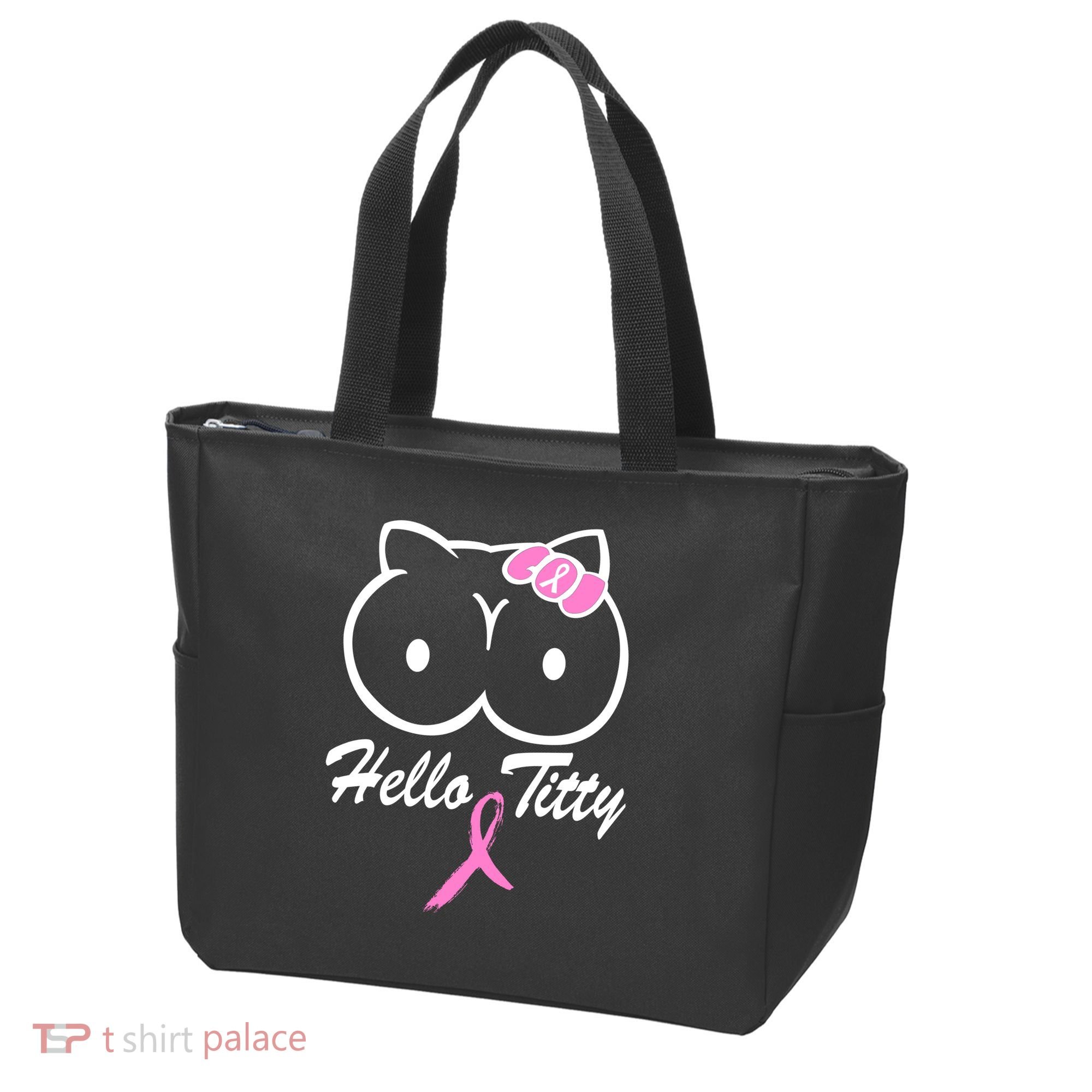 Hello Titty Breast Cancer Tote Bag