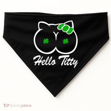 Hello Titty Irish Clover USA-Made Doggie Bandana