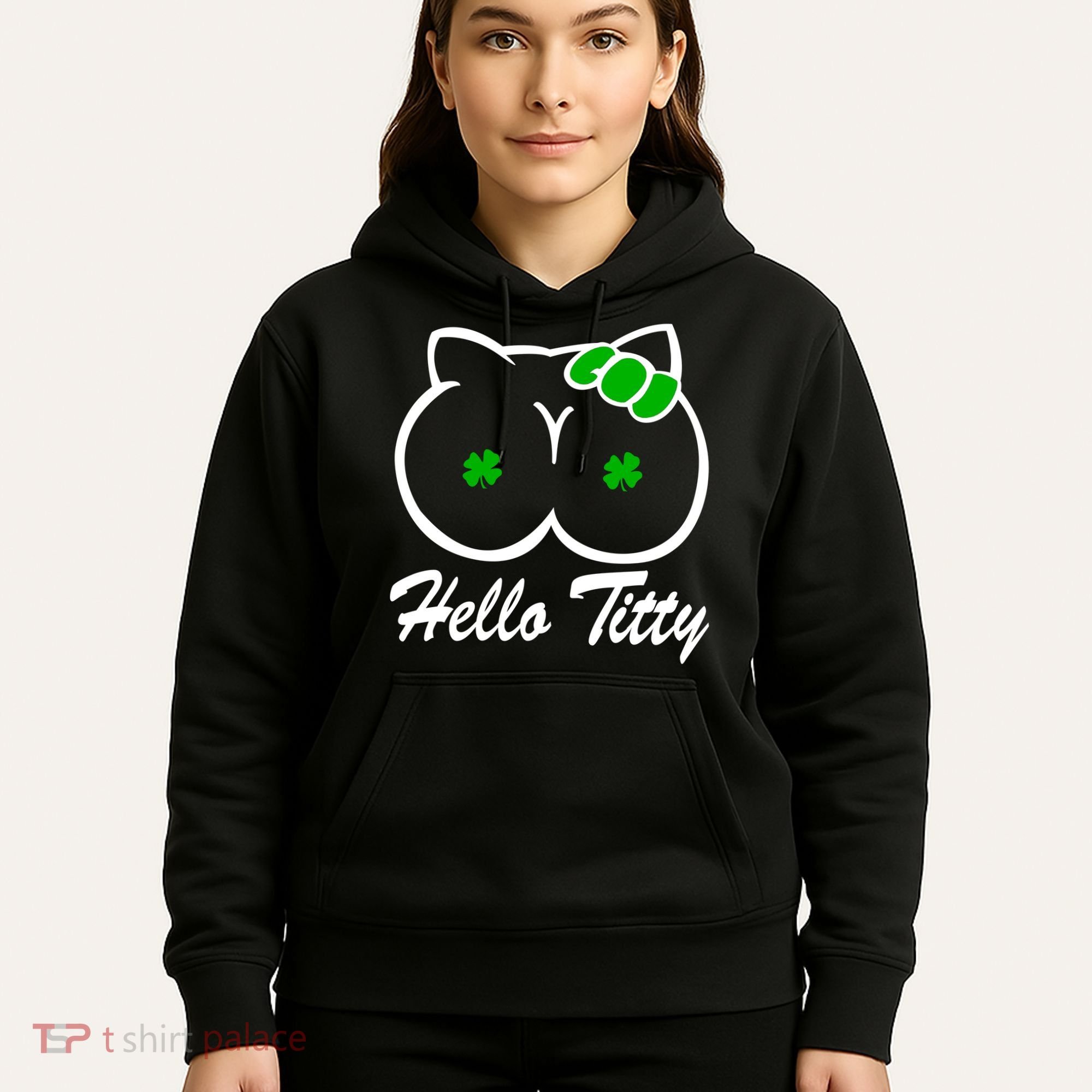 Hello Titty Irish Clover Hoodie