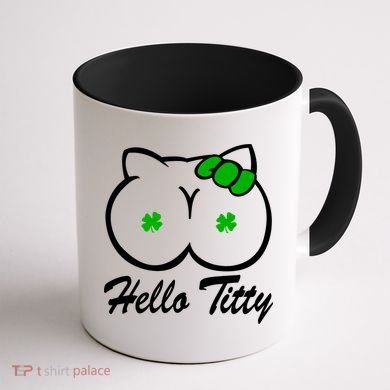 Hello Titty Irish Clover Coffee Mug back
