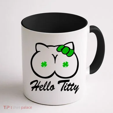 Hello Titty Irish Clover Coffee Mug back