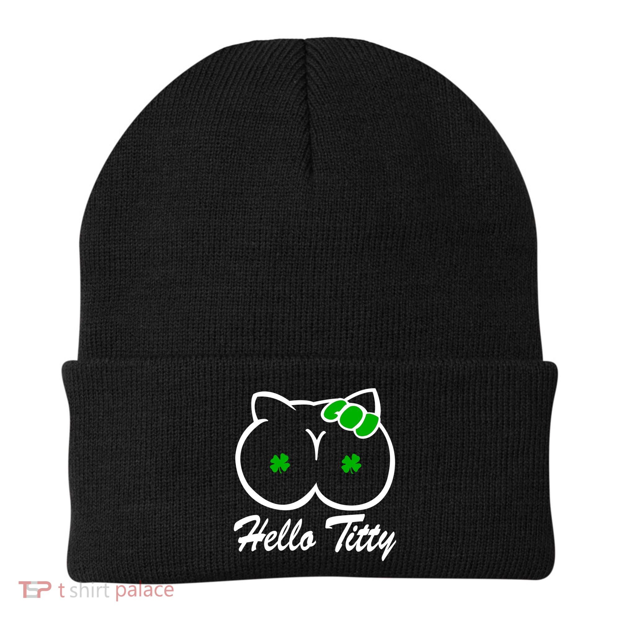 Hello Titty Irish Clover Beanie