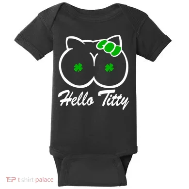 Hello Titty Irish Clover Baby Bodysuit