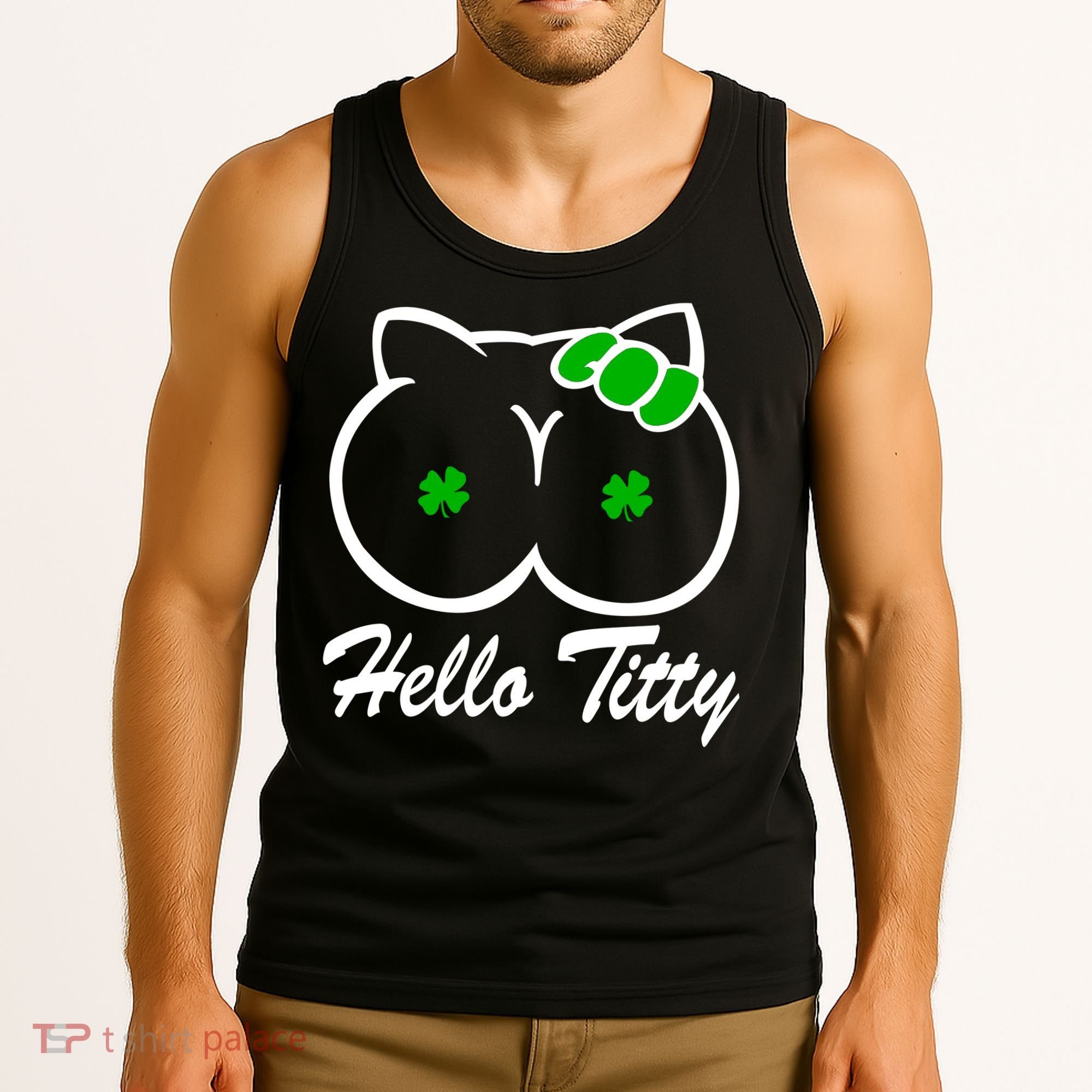 Hello Titty Irish Clover Tank Top