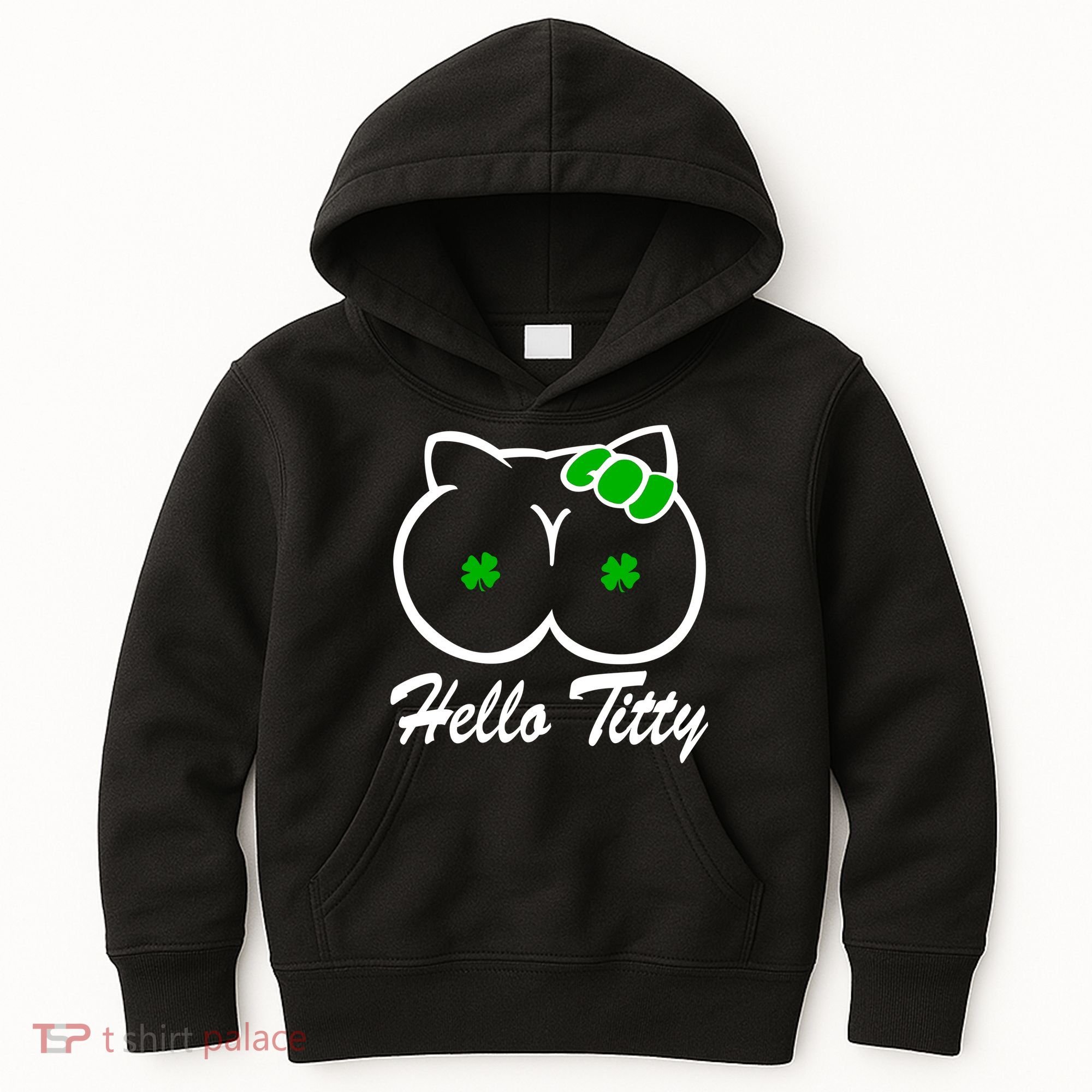 Hello Titty Irish Clover Kids Hoodie