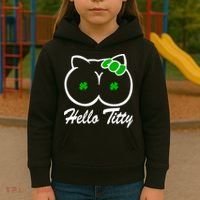 Hello Titty Irish Clover Kids Hoodie thumb 3