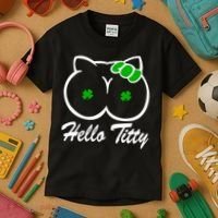 Hello Titty Irish Clover Kids T-Shirt thumb 3