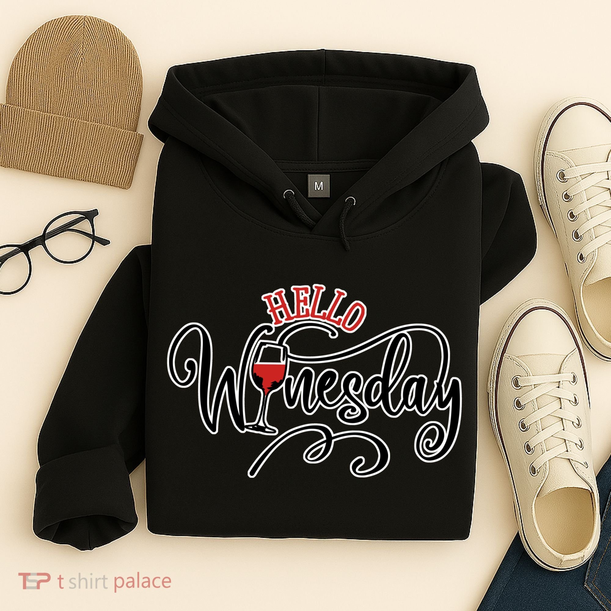 Hello Wednesday Wine Hoodie