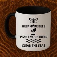Help Bees Plant Trees Clean The Seas Coffee Mug thumb 2