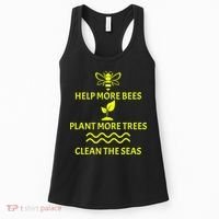 Help Bees Plant Trees Clean The Seas Women's Tank Top thumb 0