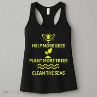 Help Bees Plant Trees Clean The Seas Women's Tank Top thumb 3