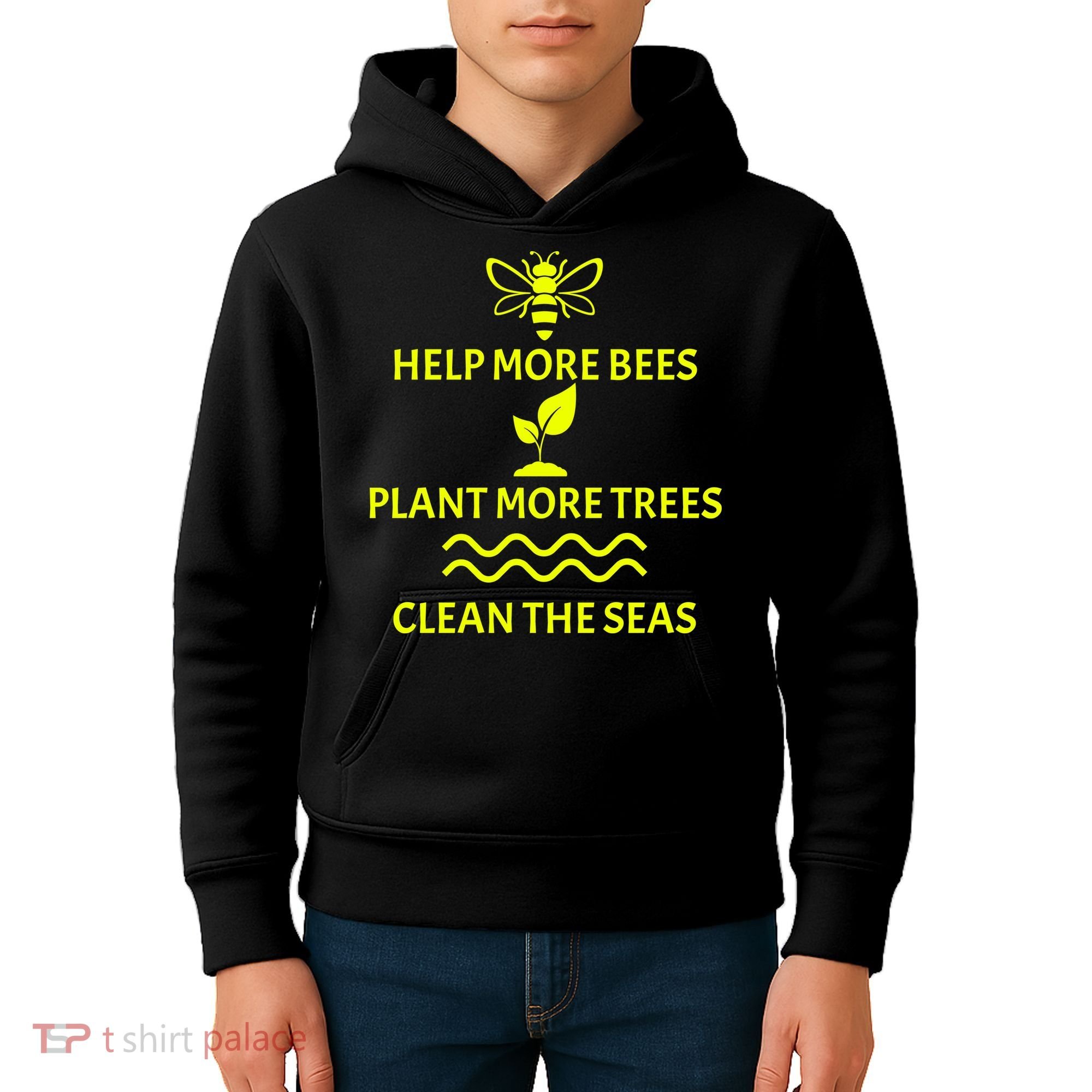 Help Bees Plant Trees Clean The Seas Kids Hoodie