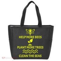 Help Bees Plant Trees Clean The Seas Tote Bag thumb 0