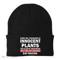 Help End The Violence Eat Bacon  Beanie thumb 0