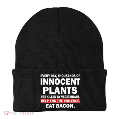 Help End The Violence Eat Bacon Beanie