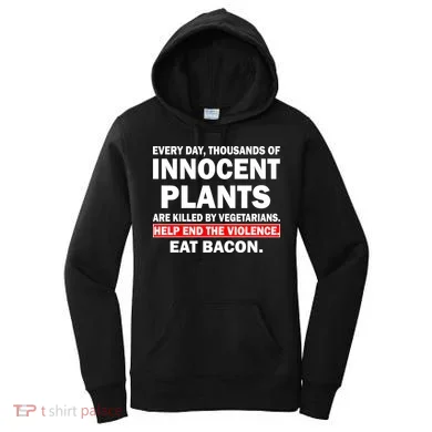 Help End The Violence Eat Bacon  Women's Hoodie