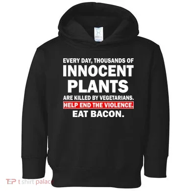 Help End The Violence Eat Bacon  Toddler Hoodie
