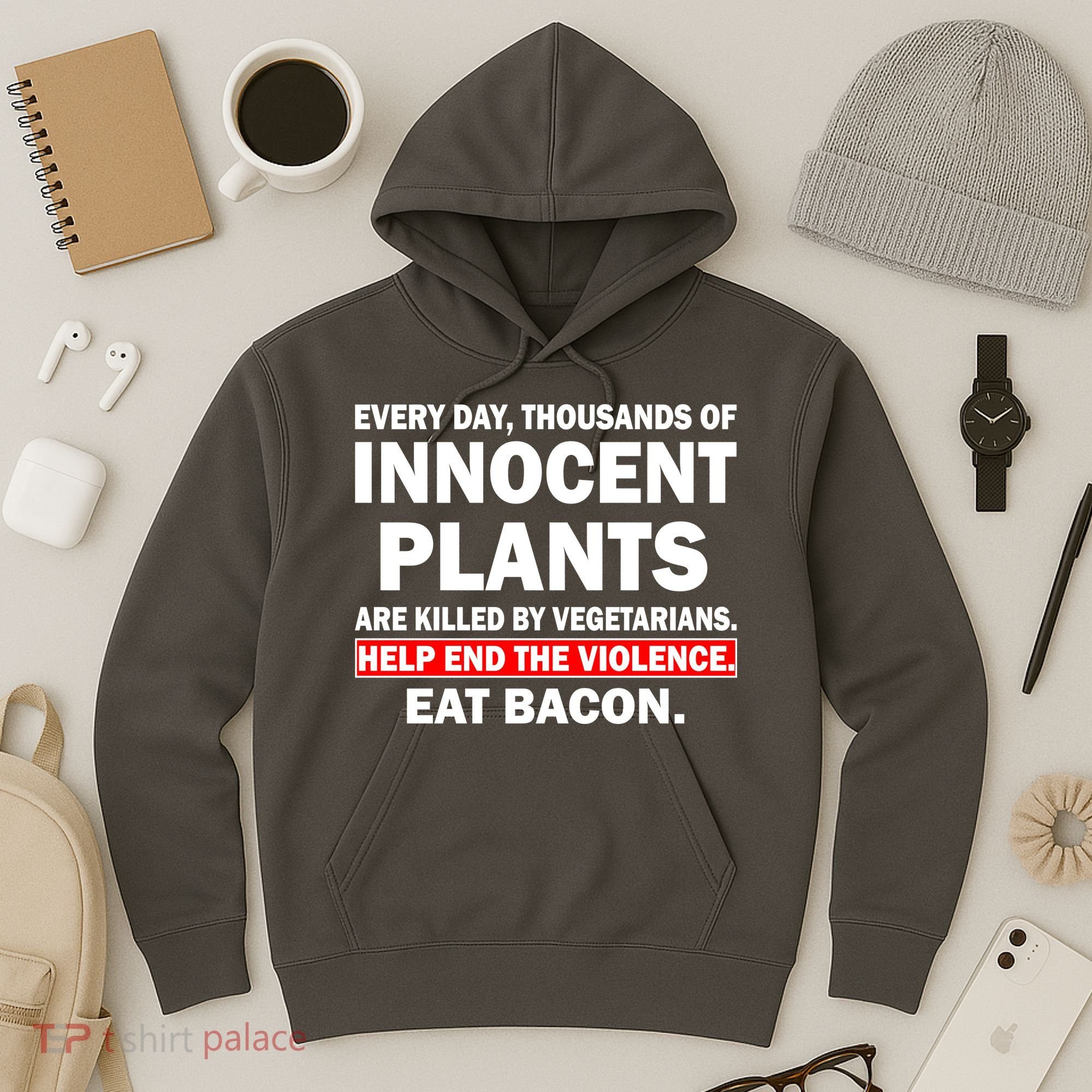 Help End The Violence Eat Bacon  Hoodie