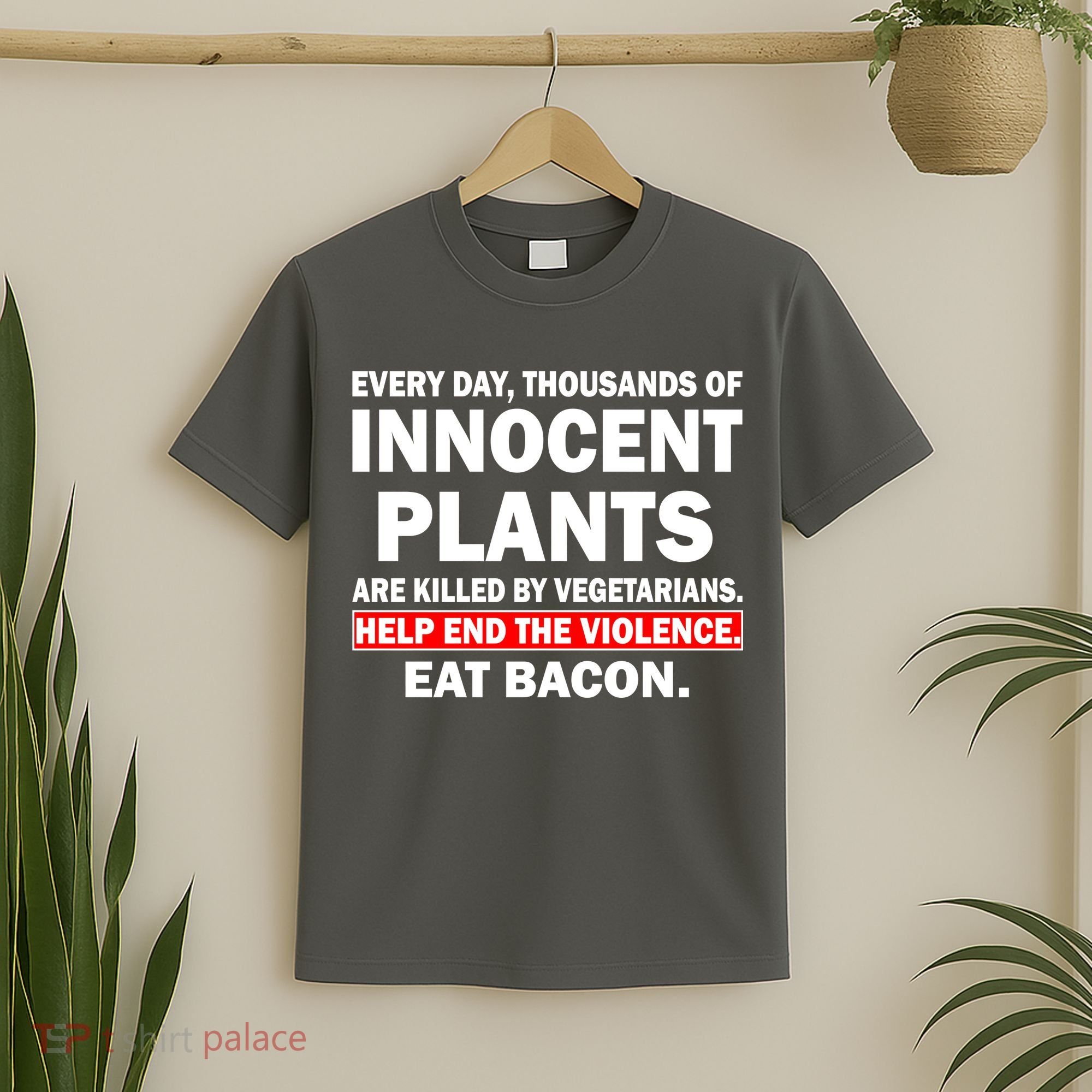 Help End The Violence Eat Bacon  T-Shirt