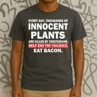 Help End The Violence Eat Bacon  T-Shirt thumb 3
